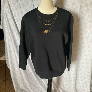 Nike Black Crewneck with Gold Details